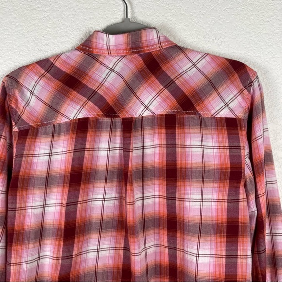 Faded Glory women’s SZ 8-10 EUC 100% cotton woven plaid button down shirt - Picture 5 of 8